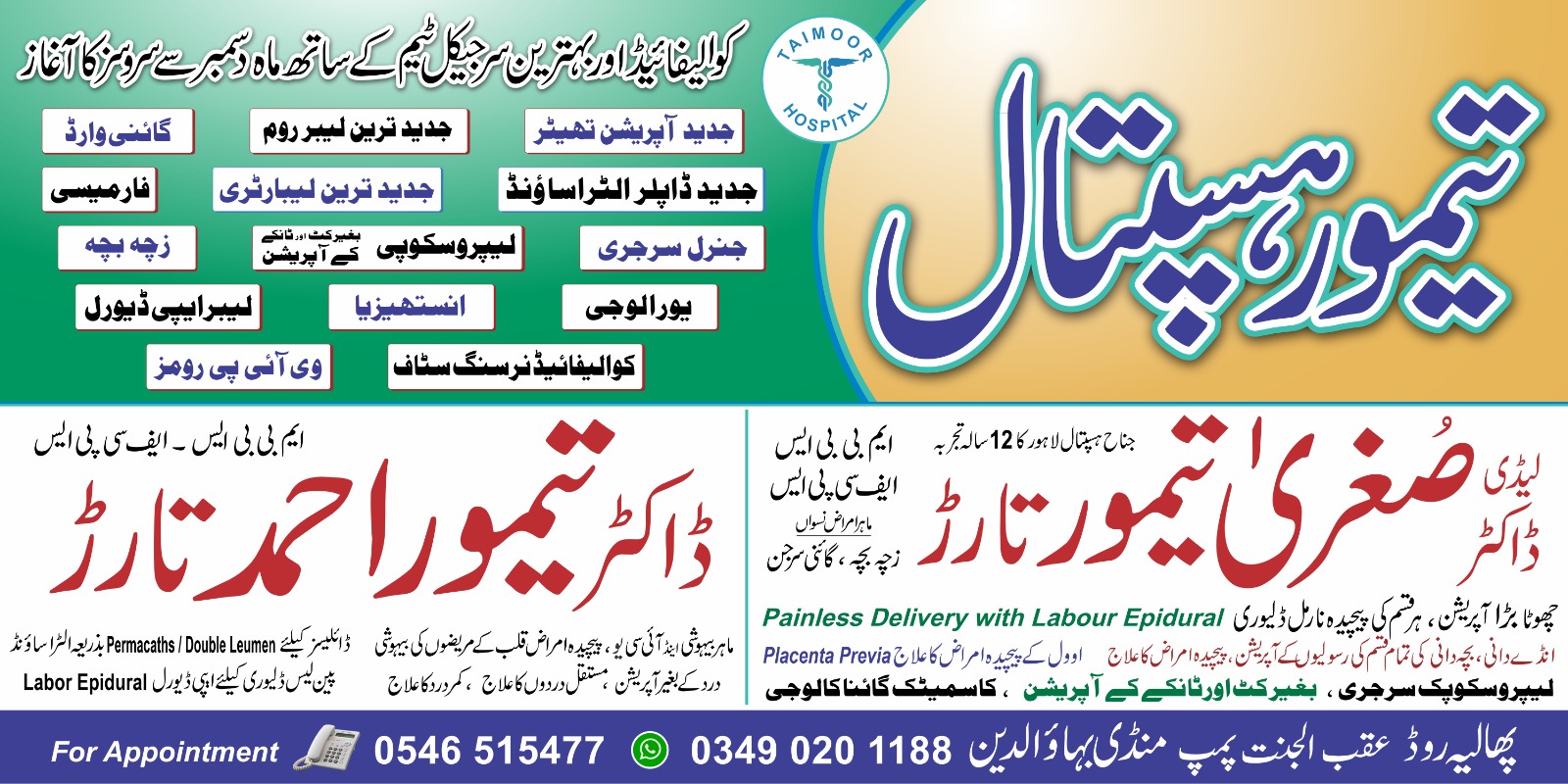 Taimoor Hospital | Mandi Bahauddin