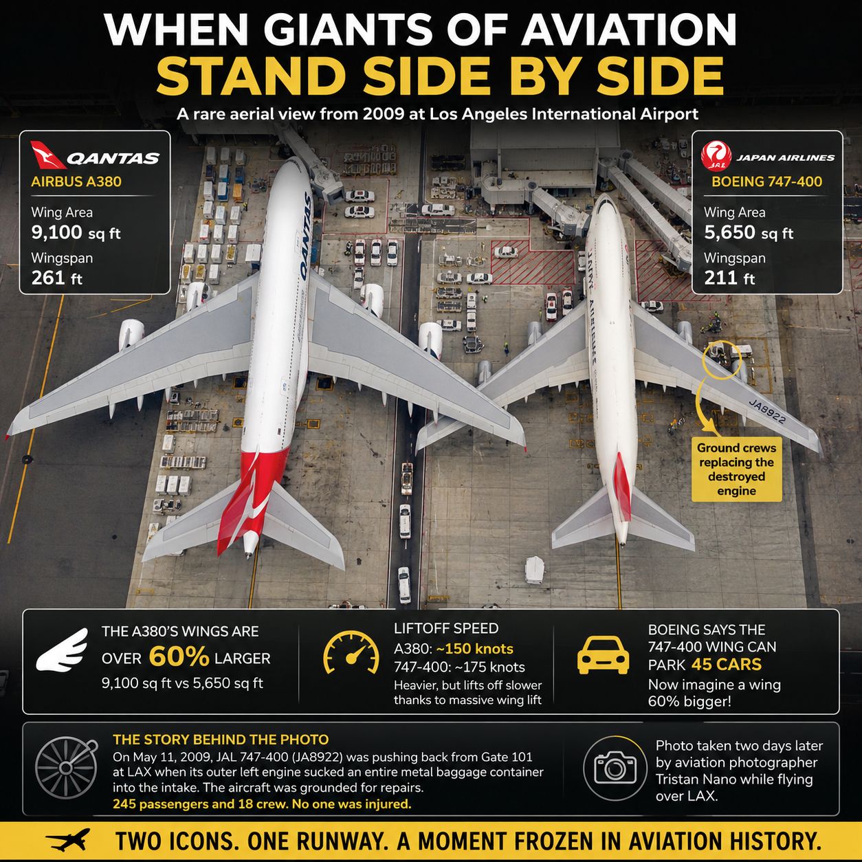 A full size Boeing 747 fuselage cross section on display at