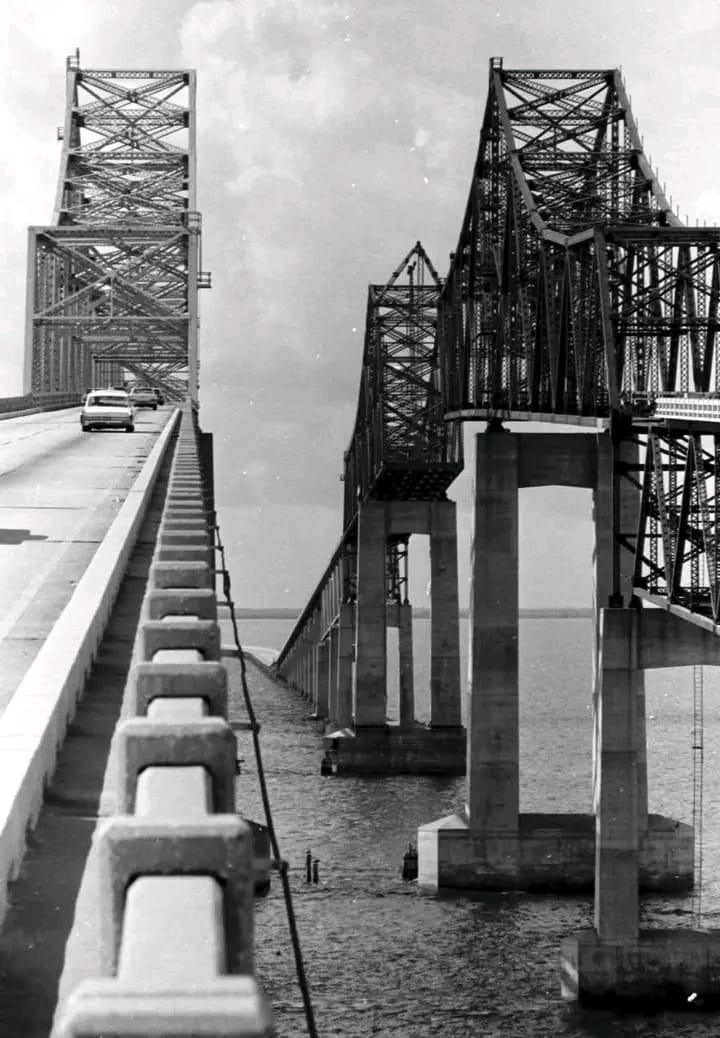 The pre-accident Sunshine Skyway Bridge in a 1974 Tampa slide