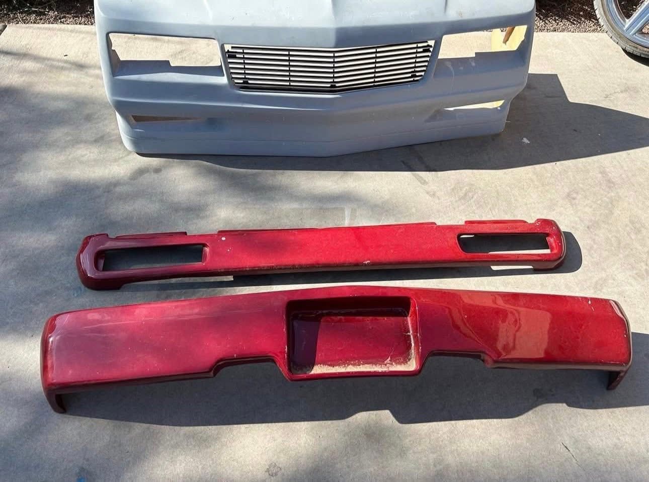 Fiberglass Front & Rear Bumper Kit For 1978-1987 Chevy El Camino – Unfinished Gray (Hardware Not Included)