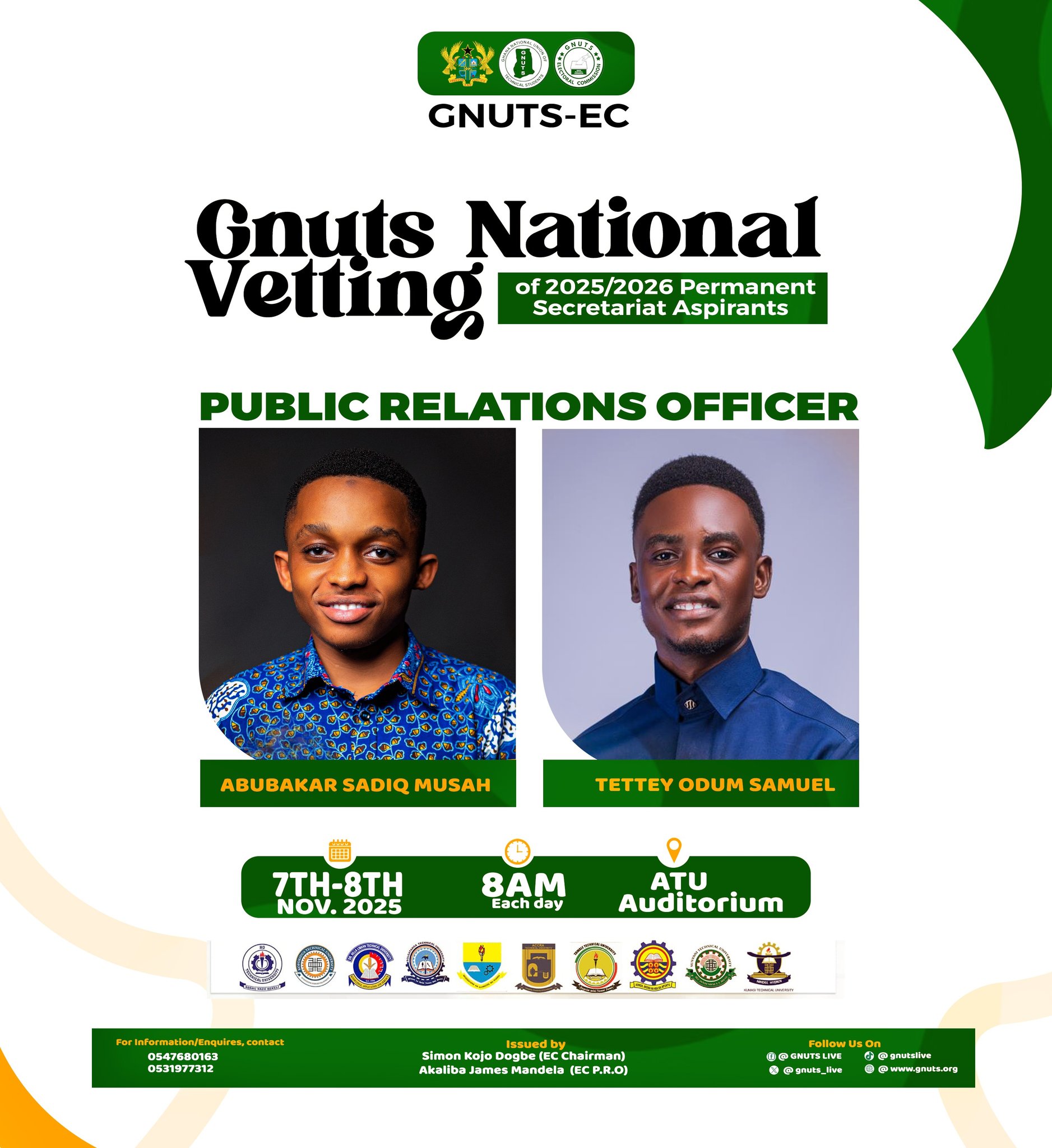 GNUTS - GNUTS National Vetting for 2025/2026 Permanent Secretariat ...