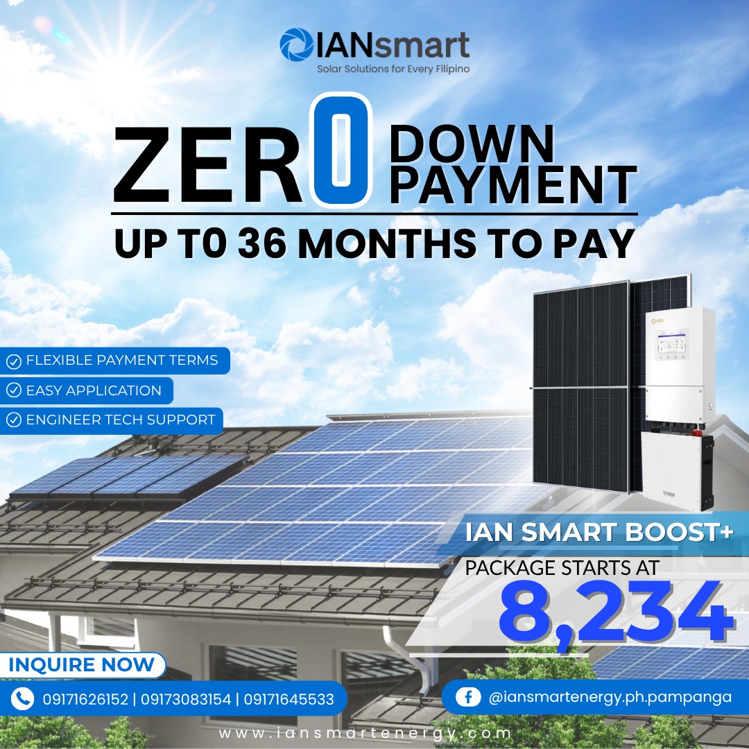 𝐒𝐭𝐚𝐫𝐭 𝐬𝐨𝐥𝐚𝐫 𝐰𝐢𝐭𝐡 ₱𝟎 𝐝𝐨𝐰𝐧. ⚡️... - IAN Smart Energy - Pampanga | Facebook