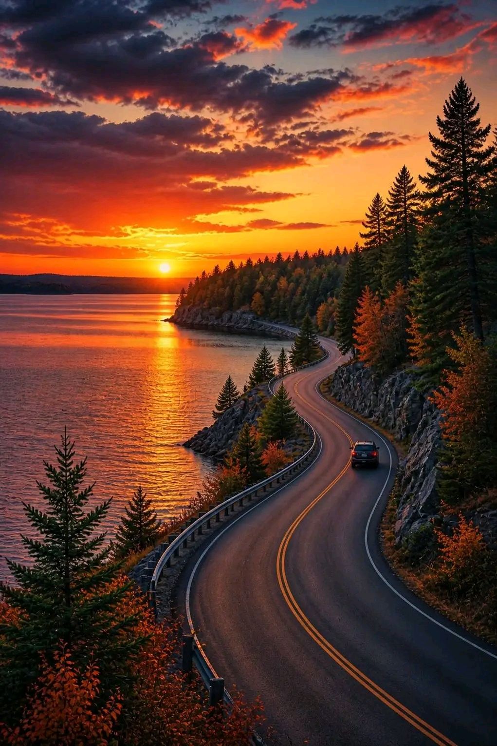 Description of a serene sunset in Minnesota