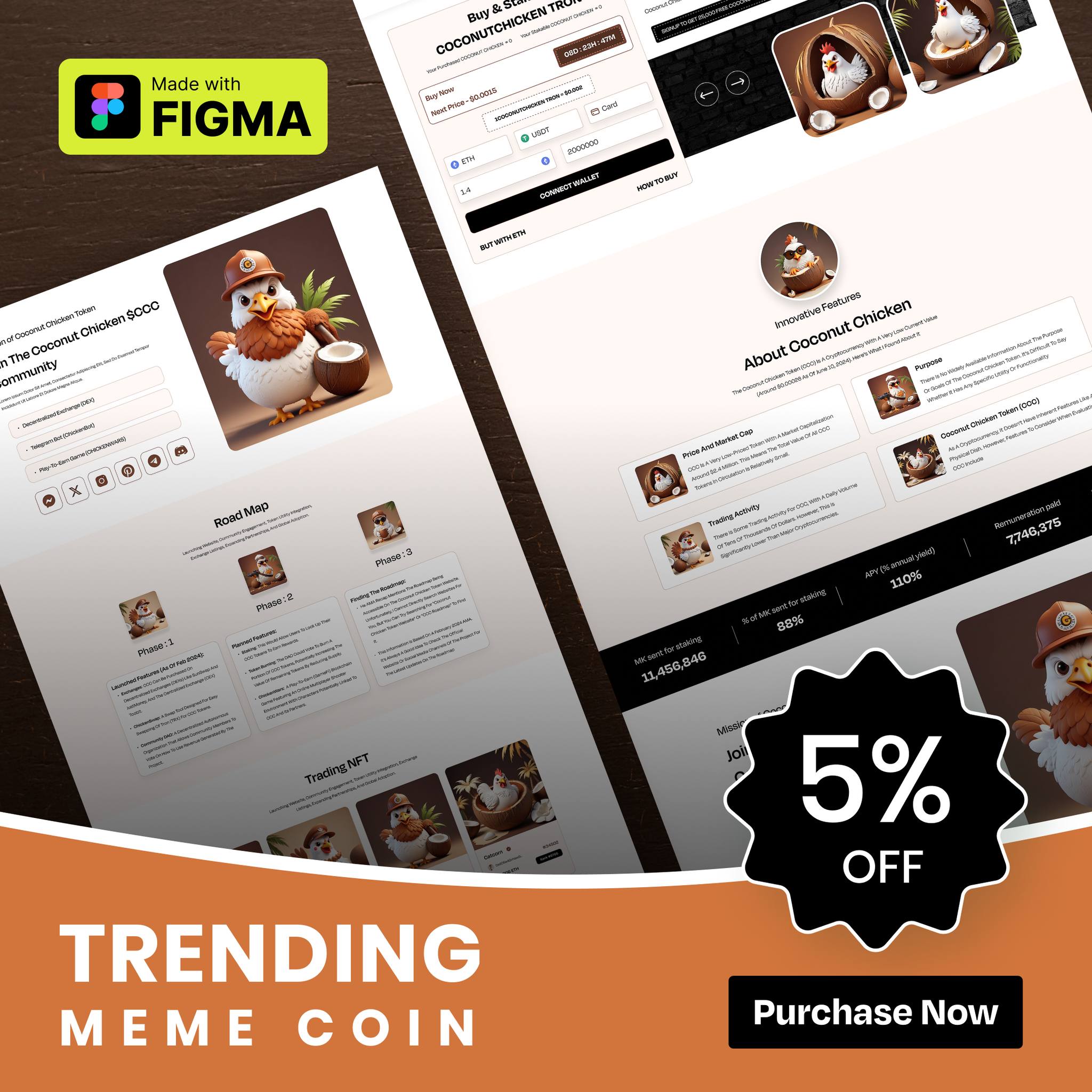 The Baby Coconut Chicken Web UI Kit is... - All Clone Script