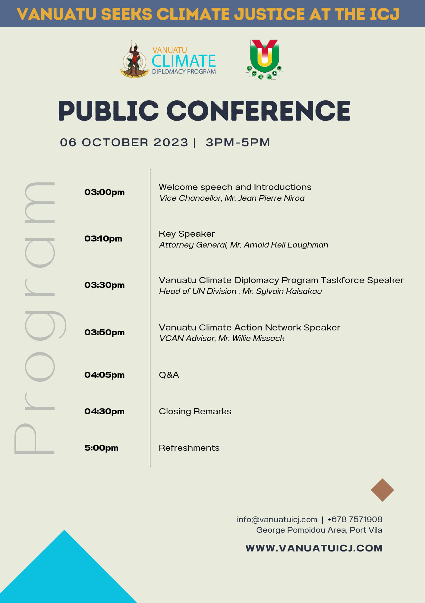 Vanuatu - The Vanuatu Climate Diplomacy Program invites you to attend a ...