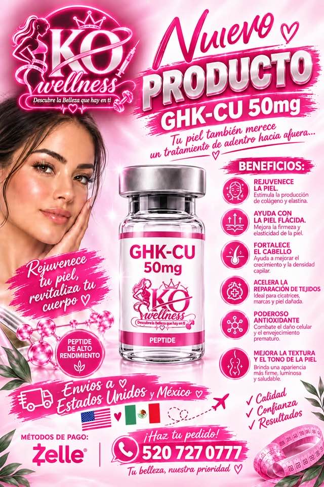 ghk-cu beneficios KO PRODUCTO CU 50mg Nuievo wellness Descubre Belleza que hay enti GHK Tu piel tratamiento de adentro hacia afuera... también merece un BENEFICIOS: REJUVENECE APIEL Estimula colagenoy elastina chicagoil #medicalpainclinic #bpc157 #dosageguide