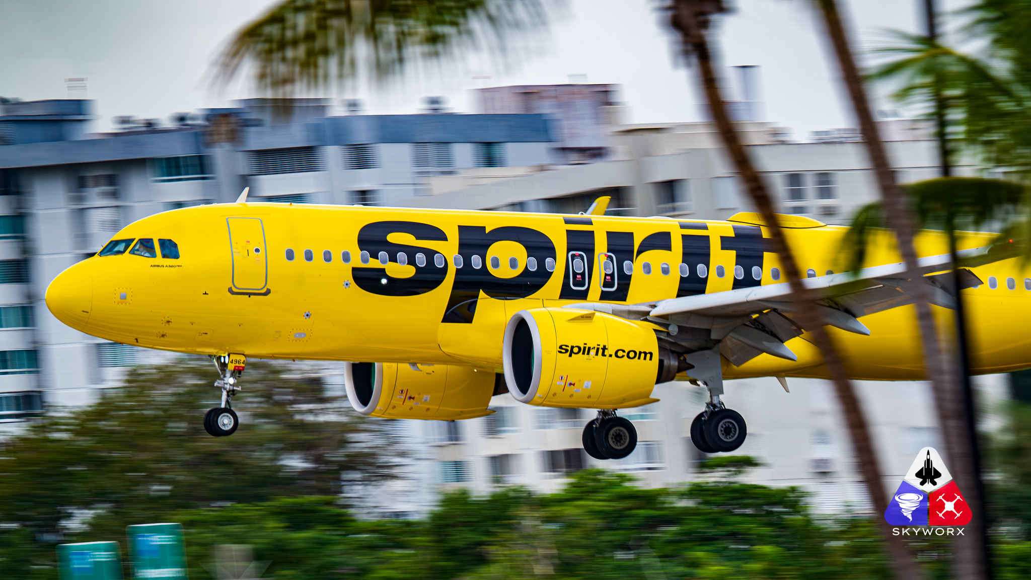 Spirit A320 with Skittles livery seen at Philadelphia, PA airport