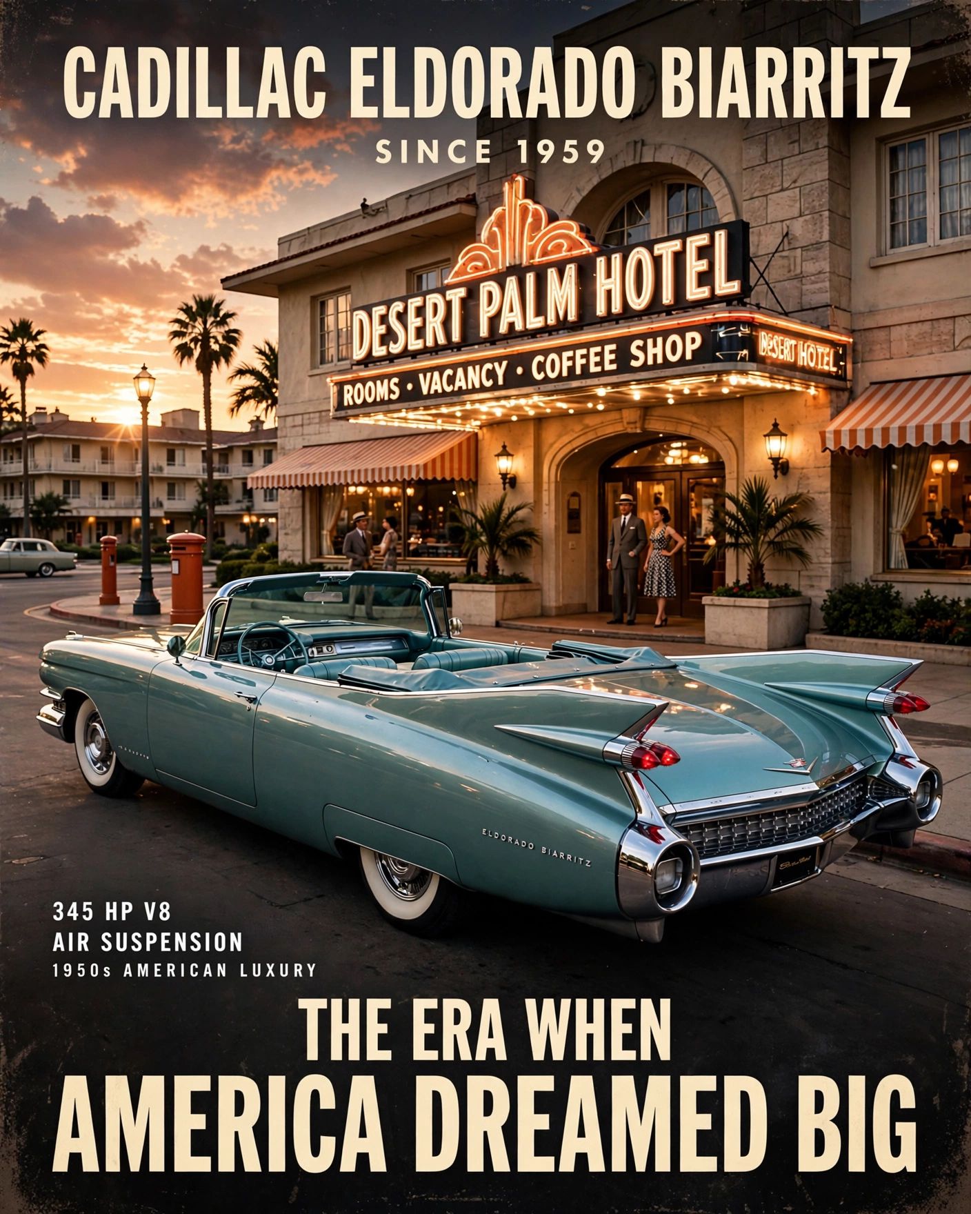 CADILLAC ELDORADO BIARRITZ SINCE 1959 HDESERT PALM HOTEL