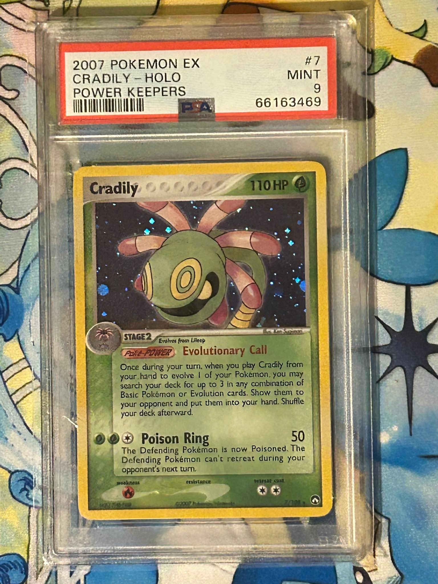 PSA 9 Cradily Holo 7/108 EX Power Keepers 2007 $60 shipped