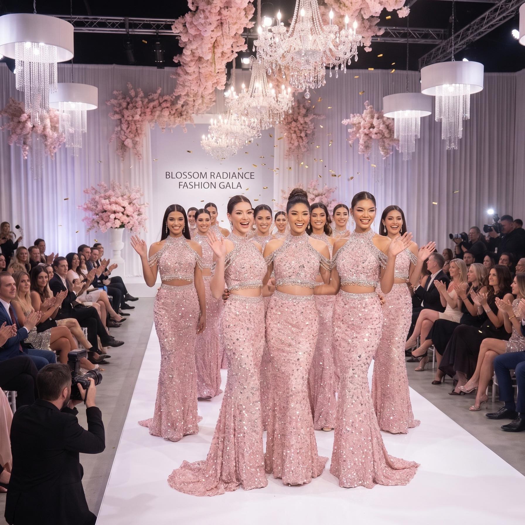 Eternal Rose, A Symphony of Couture, model walks slowly and confidently ...