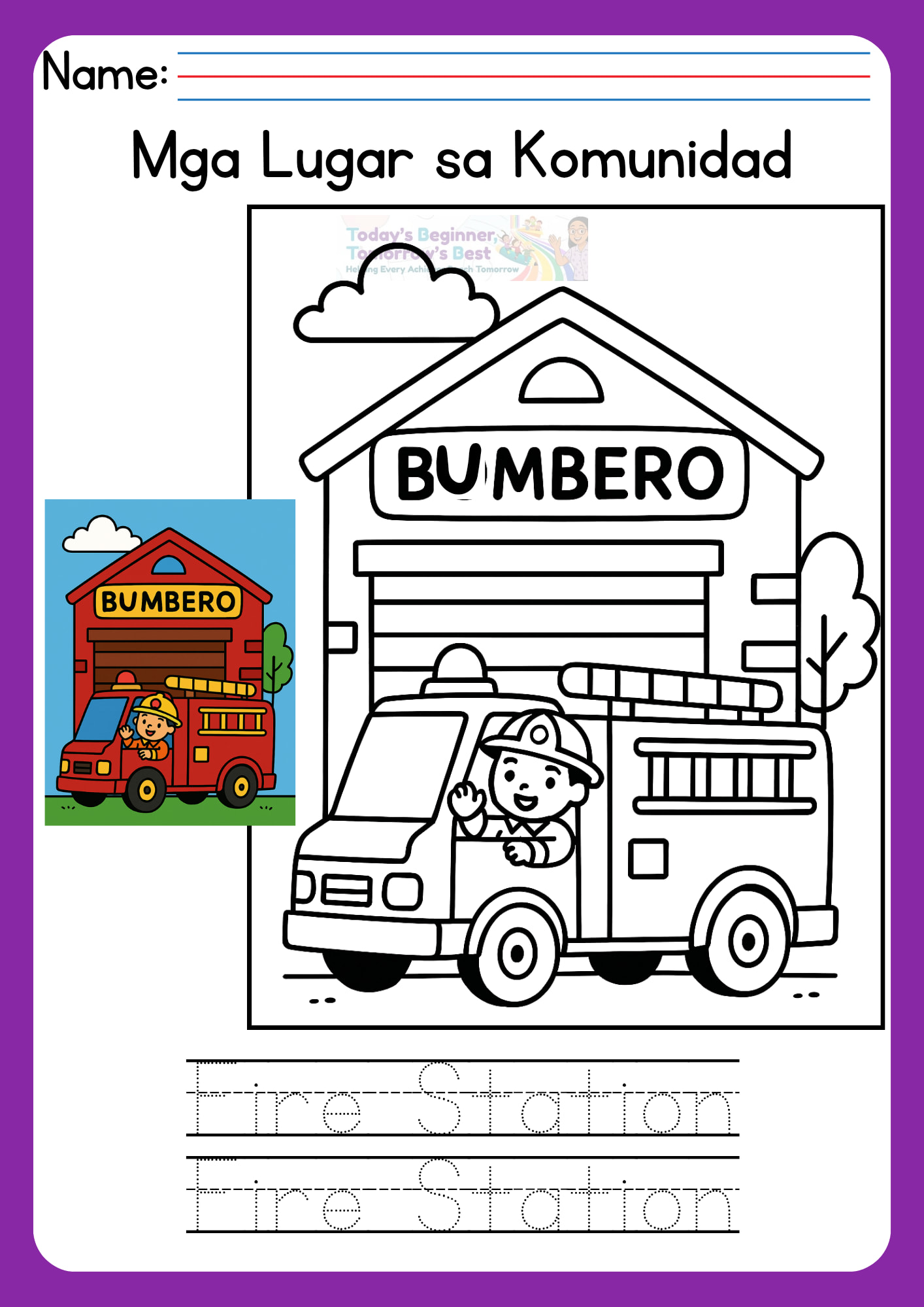 Teacher Bunso - Mga Lugar sa Komunidad Coloring Sheet 🤗💜... | Facebook