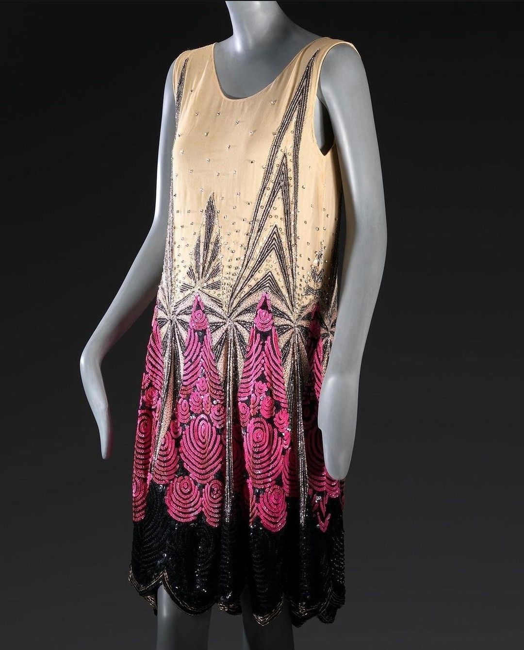 open lace back dress Magenta and Metallic Gold Art Deco Smooth Dress  Randall Designs