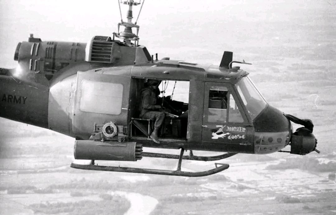 UH-1 Huey gunship in Vietnam with M134 minigun