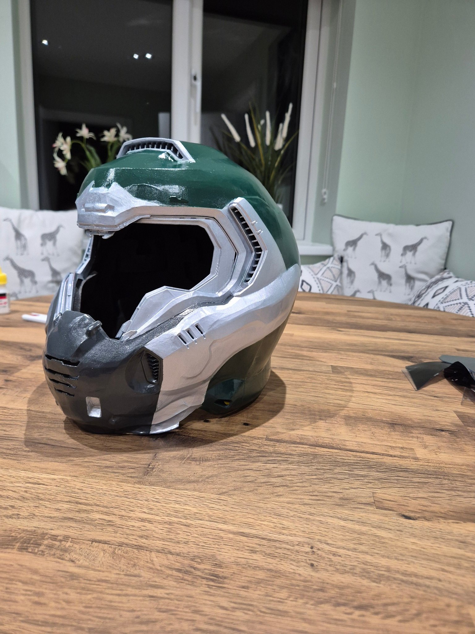 doom marine motorcycle helmet Karc Halloween Deluxe Resin Full Head Mask for Men Cosplay Costume Prop : Clothing, Shoes & Jewelry Doom Eternal Helmet - Adult