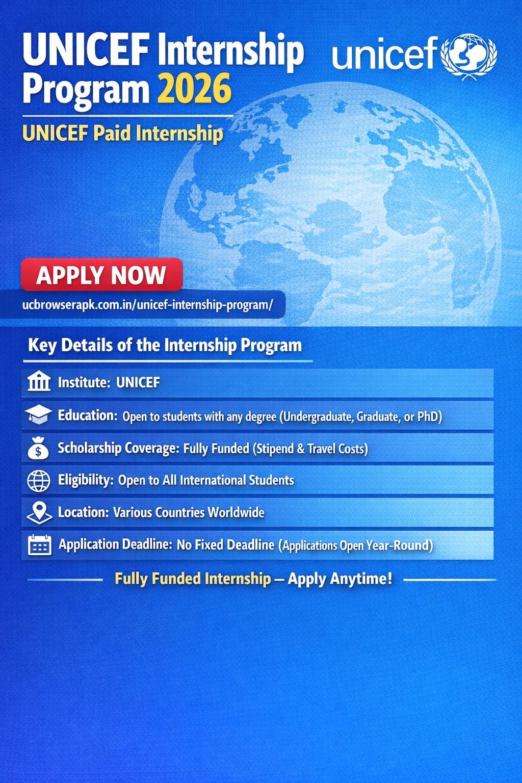 Fully funded scholarship in Europe | UNICEF Internship Program 2026 ...