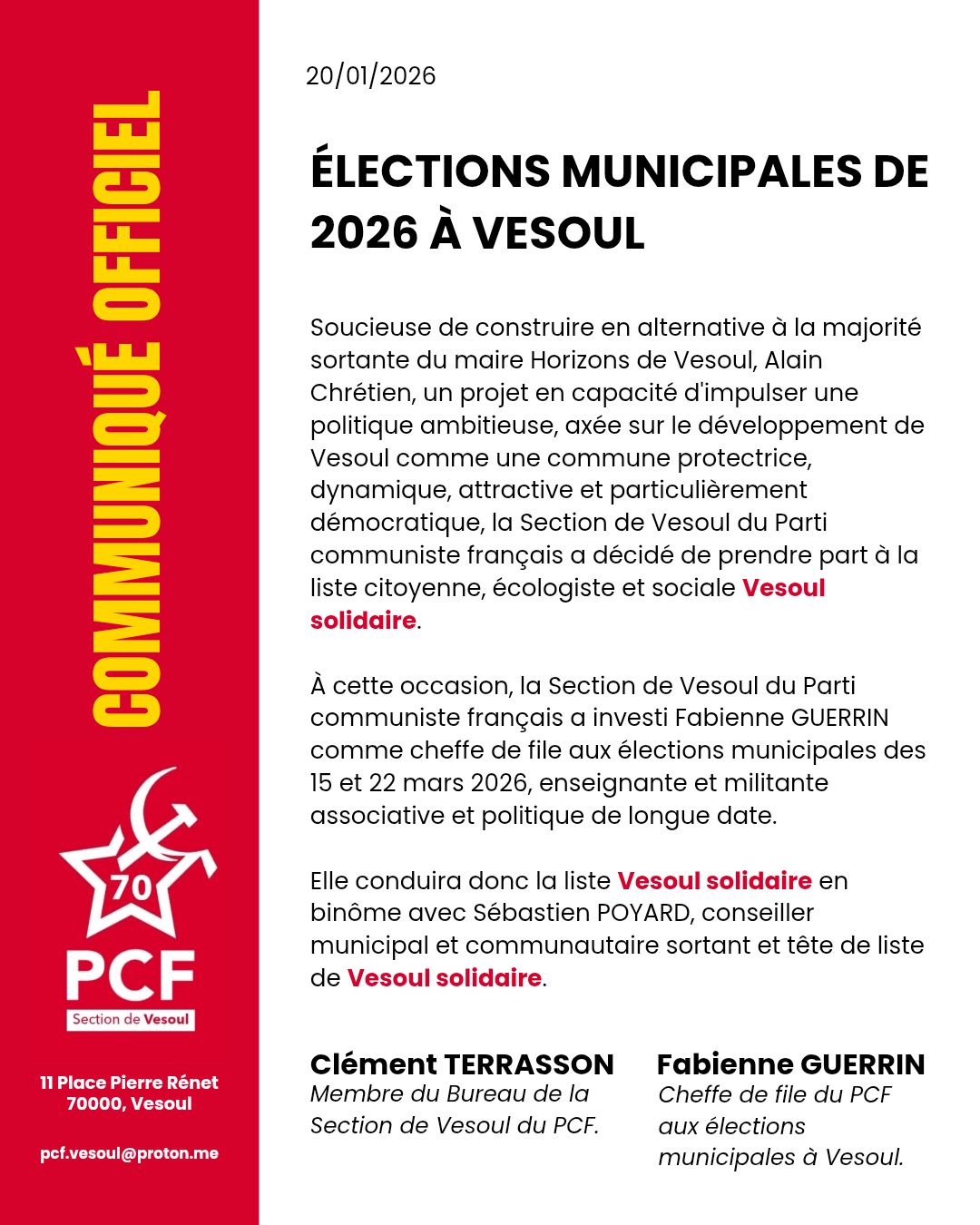 PCF 70 - Section de Vesoul | Vesoul