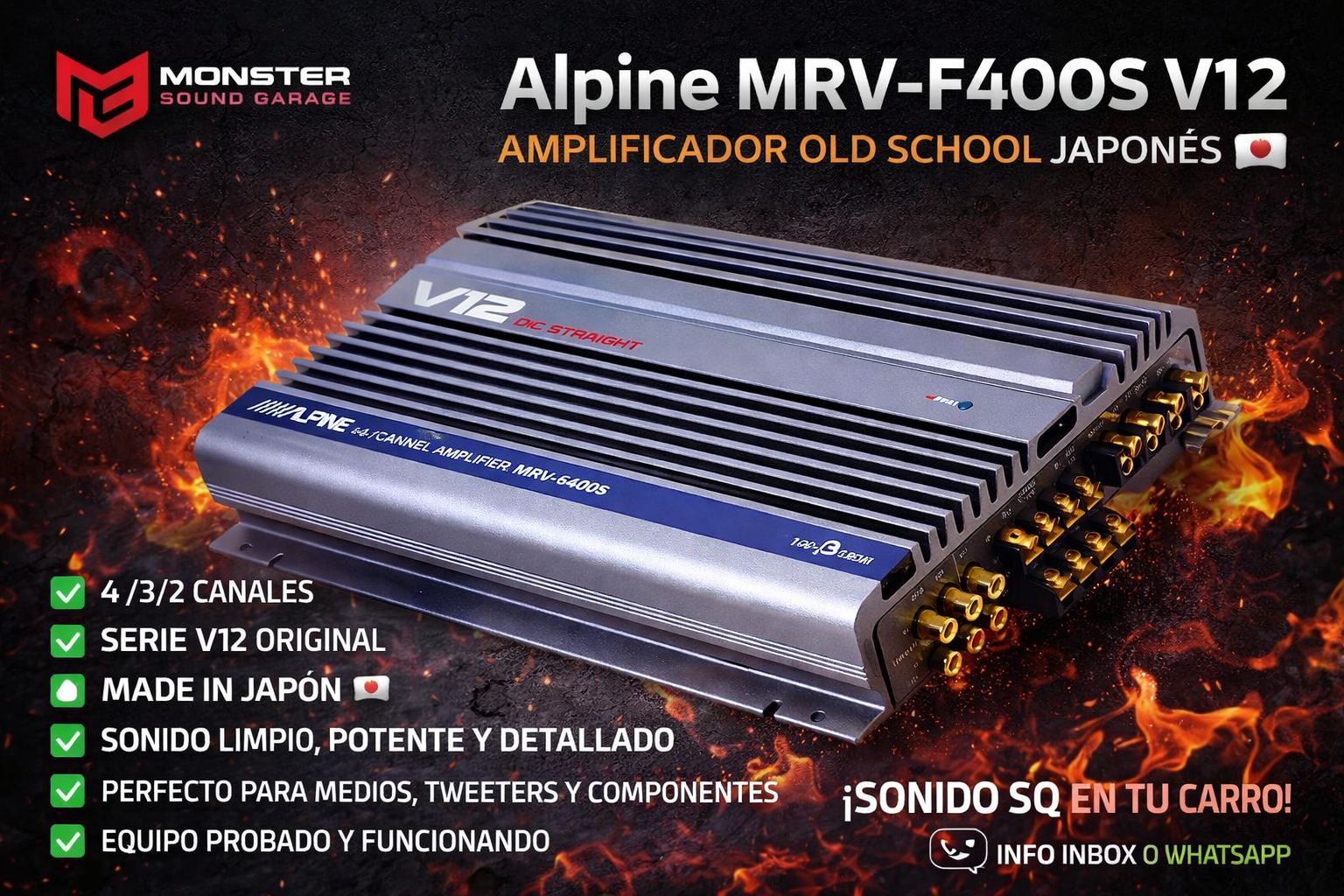 ALPINE MRV-F400S V12 – OLD SCHOOL JAPONÉS 🇯🇵 Amplificador Alpine