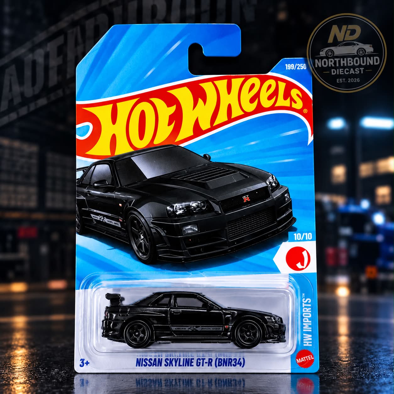 2026 Hot Wheels Mainline Nissan Skyline GT-R BNR34 Black Release