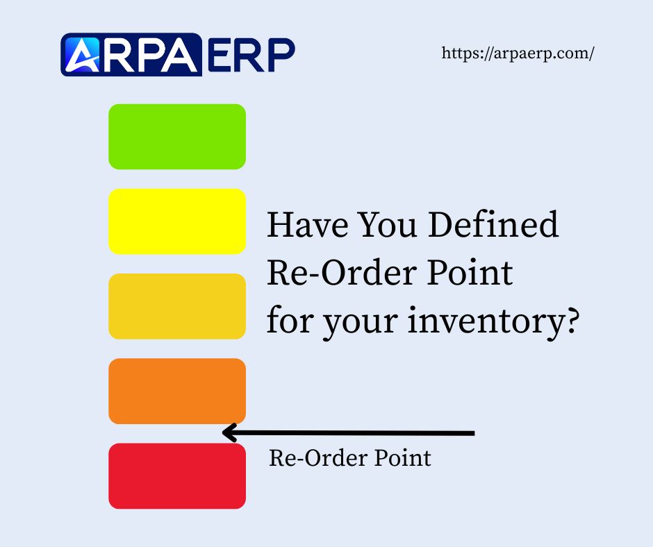ARPA - Have you defined Re-Order Point? Re-Order Point = The exact ...