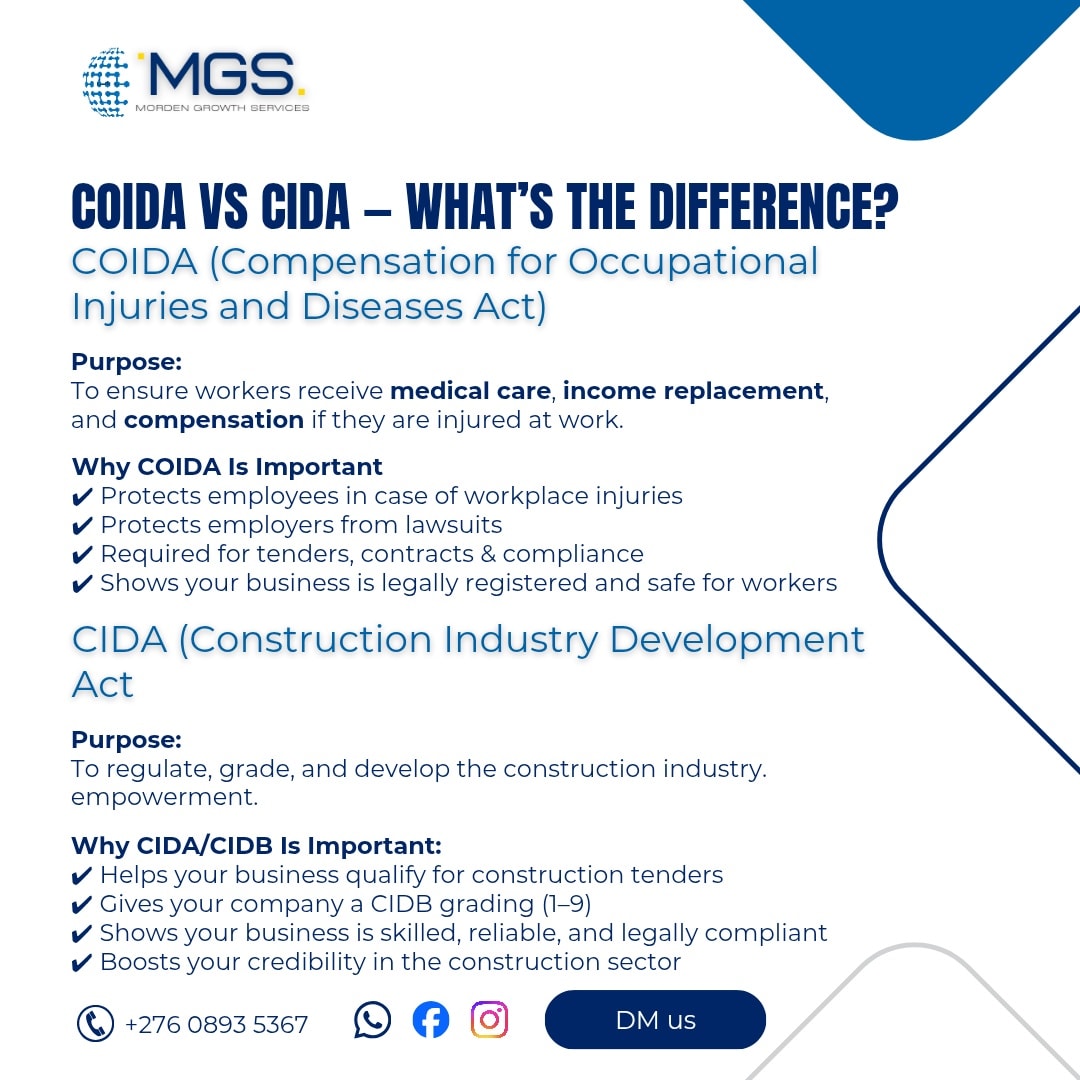MGS - COIDA vs CIDA — Do you know the difference? Many South African ...
