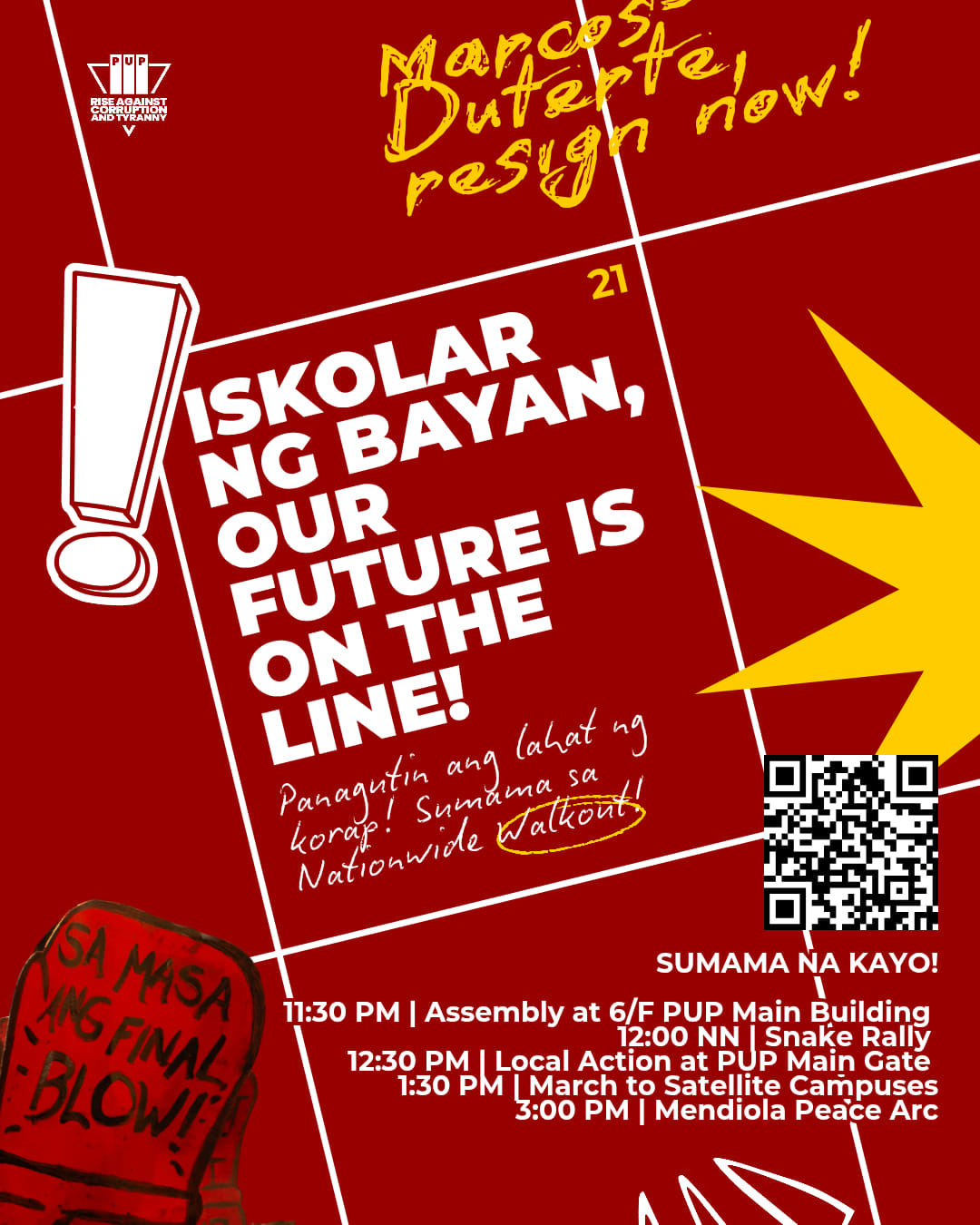PUP Rise Against Corruption and Tyranny