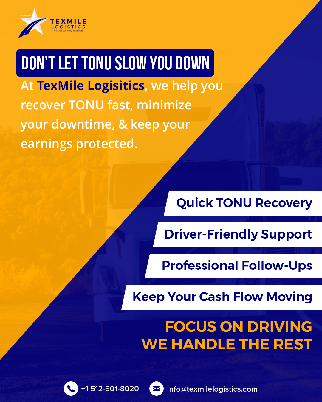🚚 Don’t Let TONU Slow You Down! At... - TexMile Logistics | Facebook