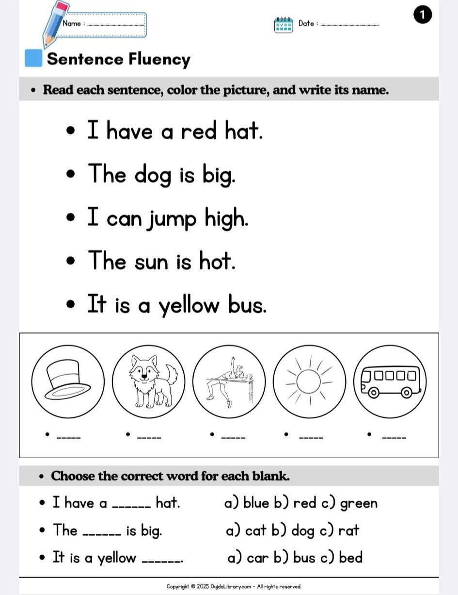 English Activities For Teachers | Title : Sentence Fluency Worksheets ...