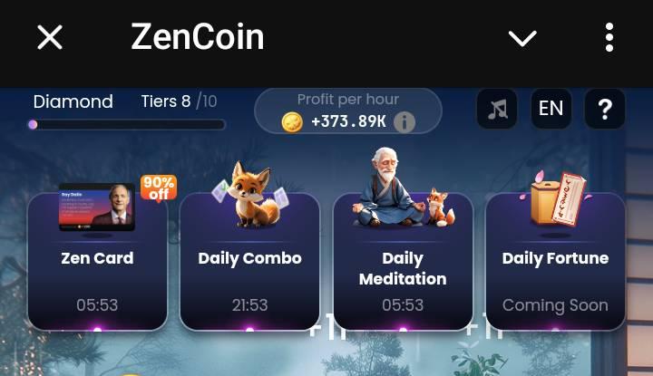 zencoin daily combo | daily fortune | daily meditation | zen card ...