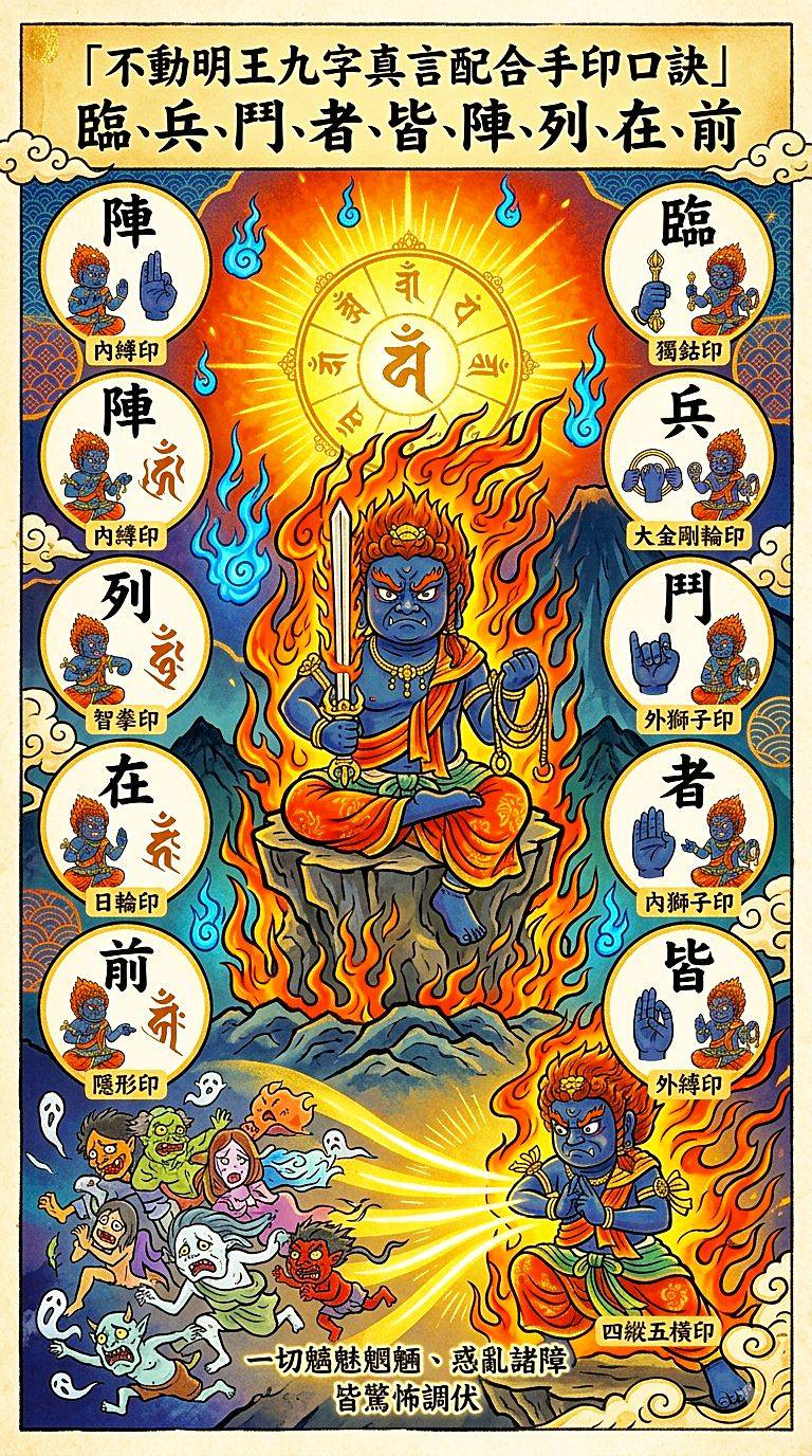 大日如来教令轮身。中央大圣不动明王