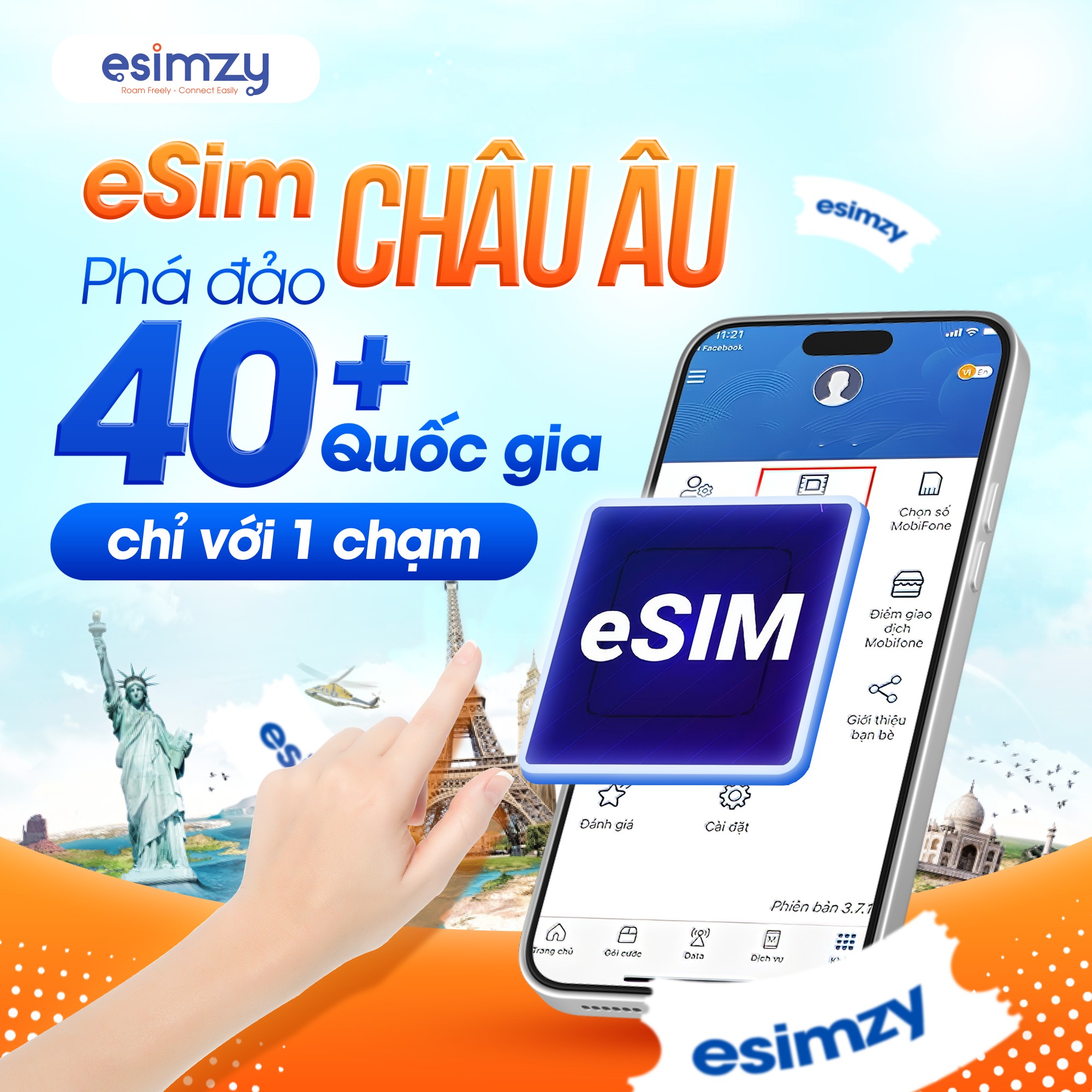 SIM - 🇪🇺 Sáng cà phê ở Paris, trưa check-in Rome, tối dạo quanh ...