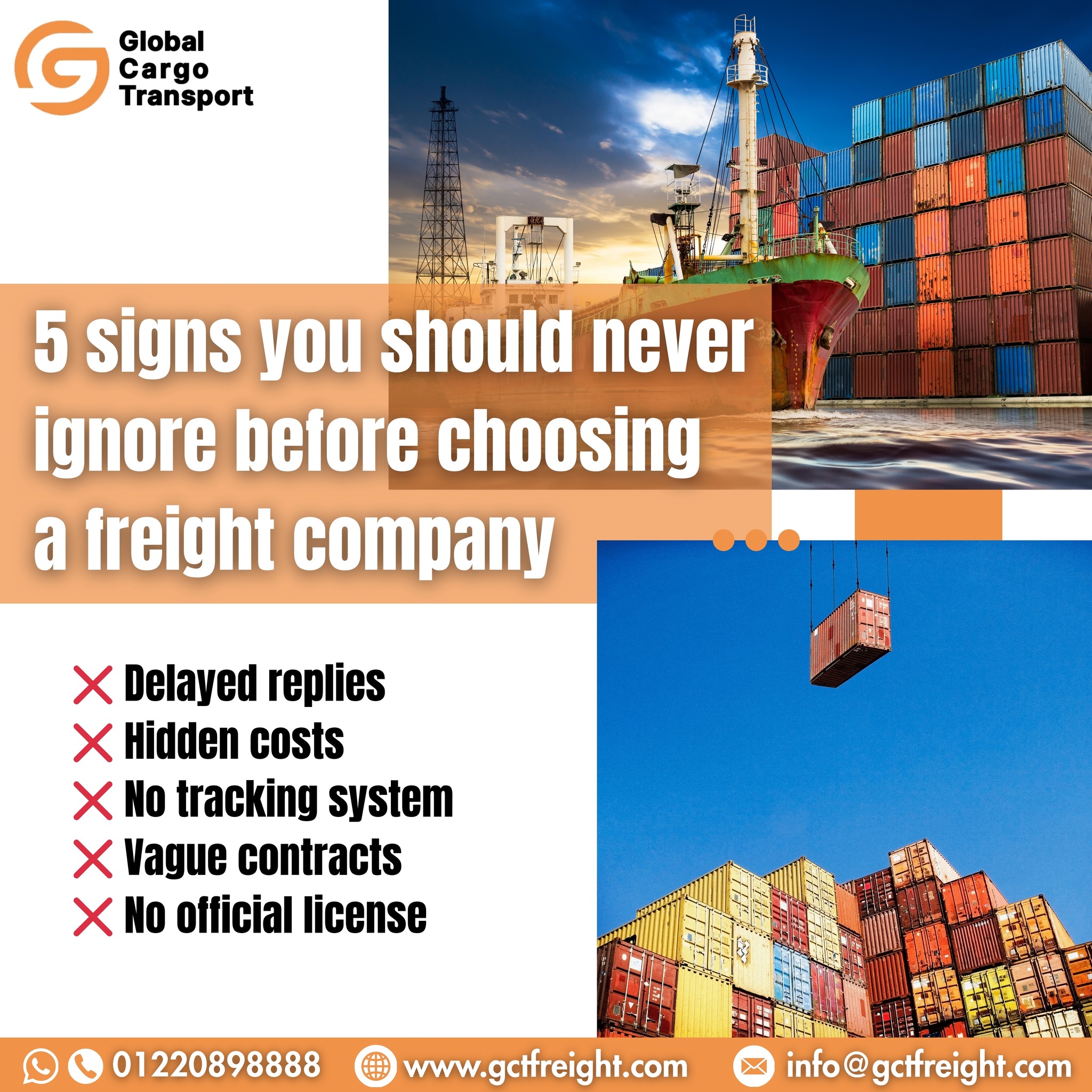 GCTfreight - Delayed replies Hidden costs No... | Facebook