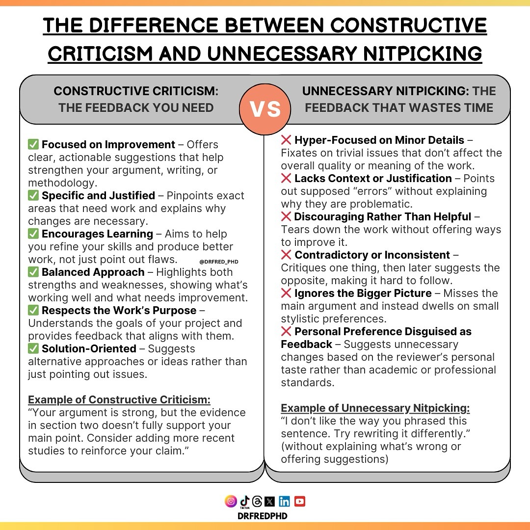 Dr - There’s a fine line between constructive criticism and unnecessary ...