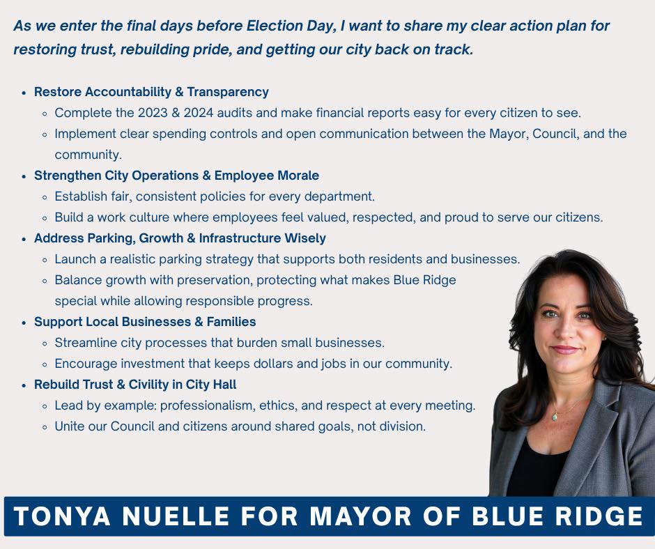 Tonya Nuelle for Mayor of Blue Ridge | Blue Ridge GA