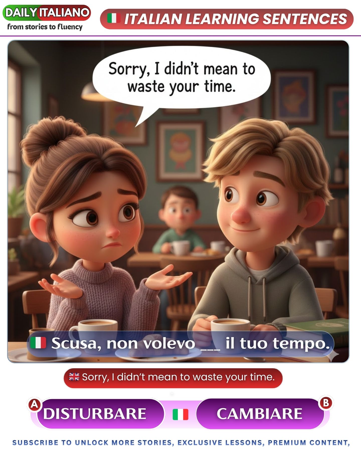 Daily - Italian learning sentences Select the correct option | Facebook