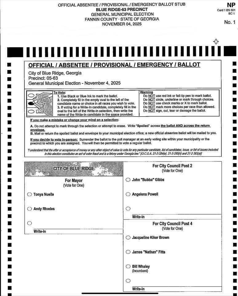 Tonya Nuelle for Mayor of Blue Ridge | Blue Ridge GA