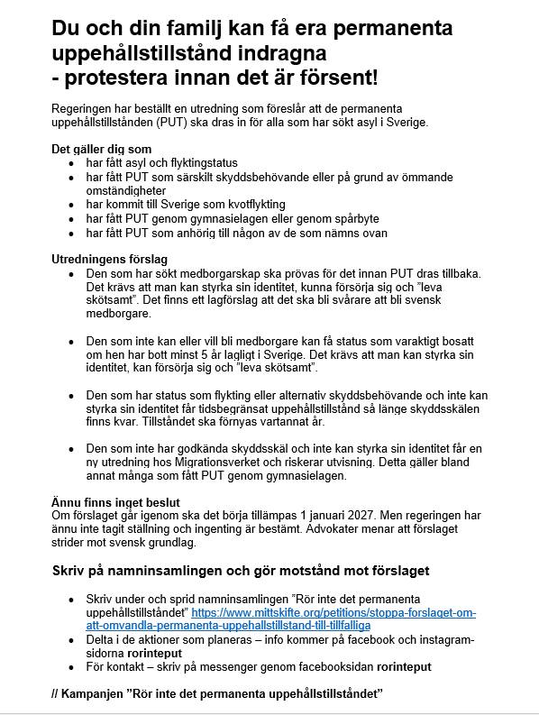 Rör inte det permanenta uppehållstillståndet