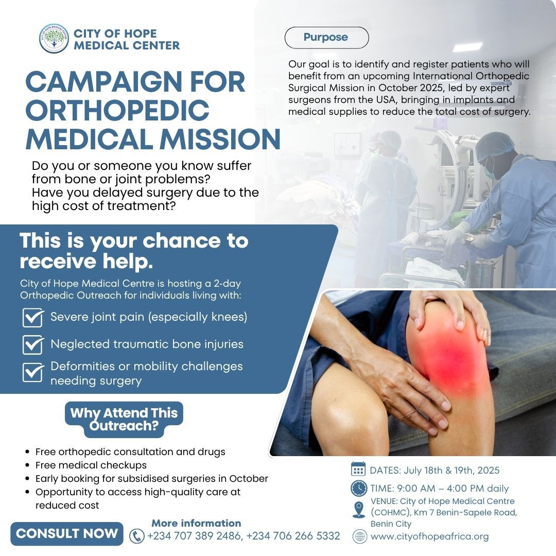 City - Get Free Orthopedic Care at City of Hope Medical Center's ...