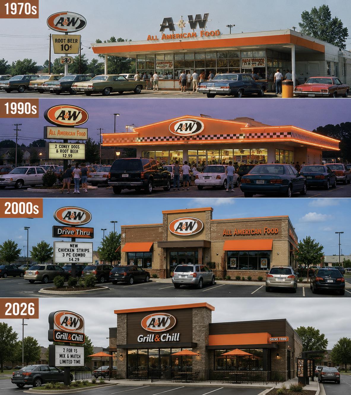 Actually A&W restaurants are still around