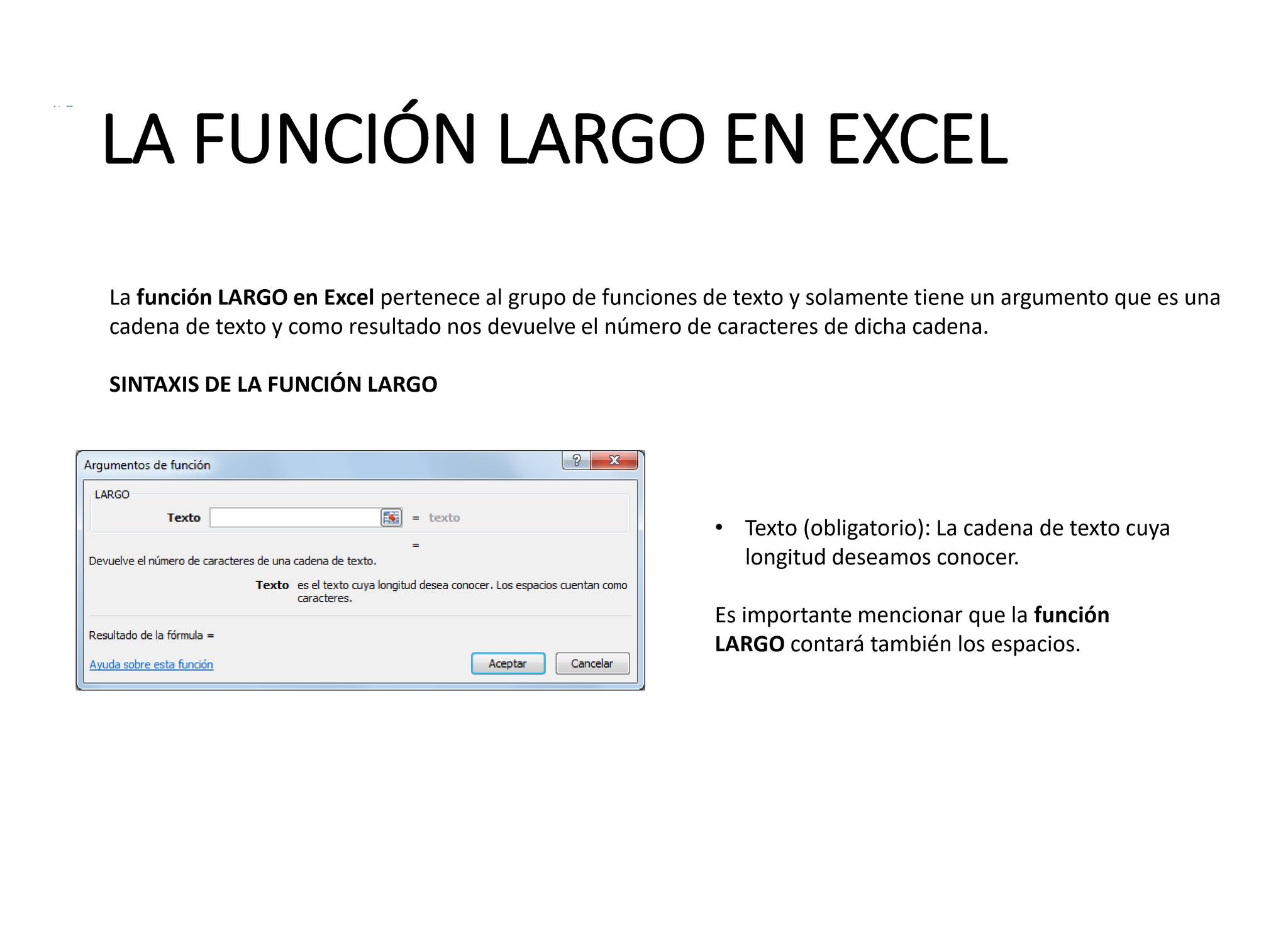 NUBI - La Función LARGO en Excel: Sintaxis y Uso #Excel #FunciónLARGO # ...