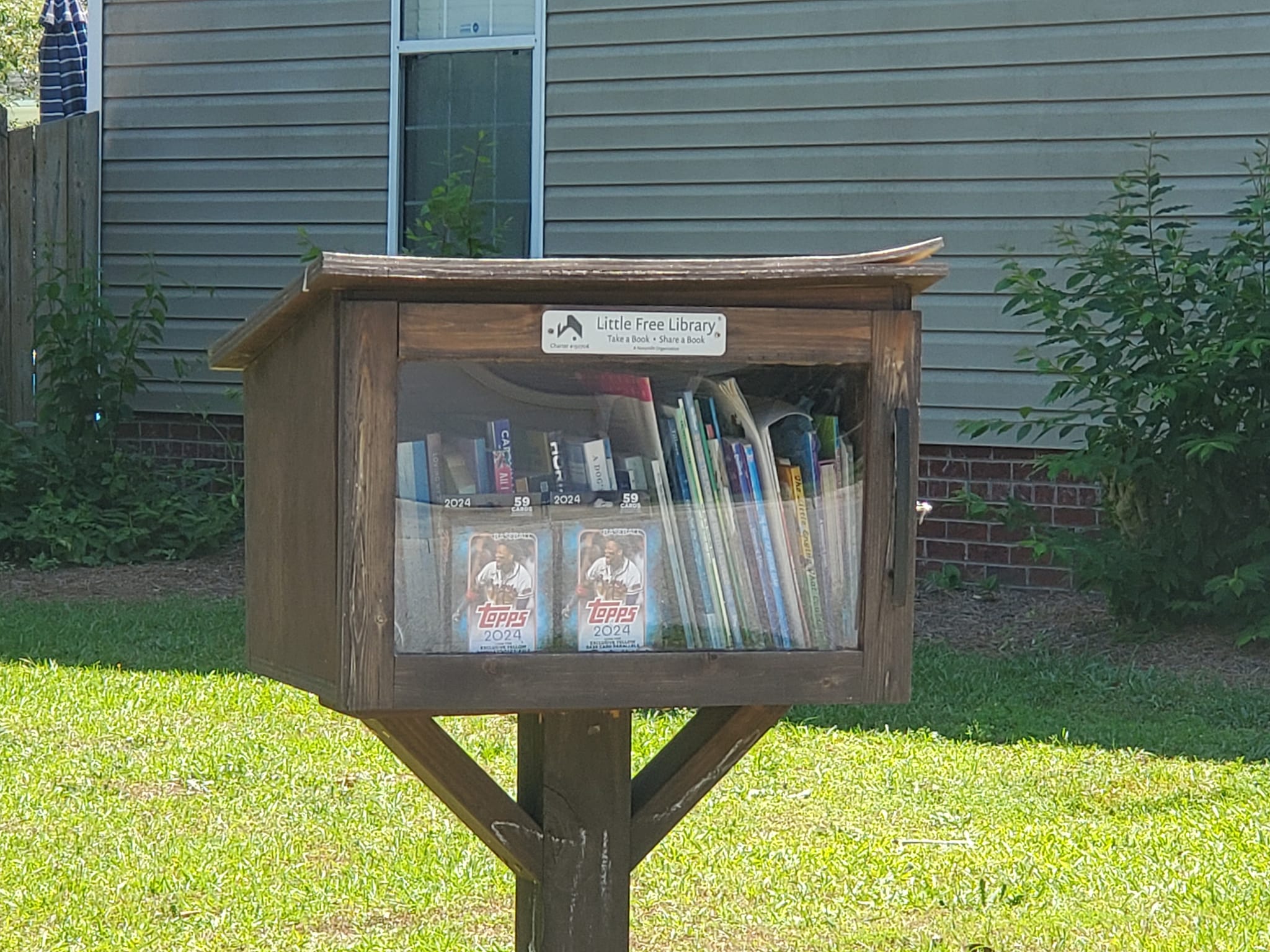 Sharing Sports Cards with Kids through Little Library Book Boxes