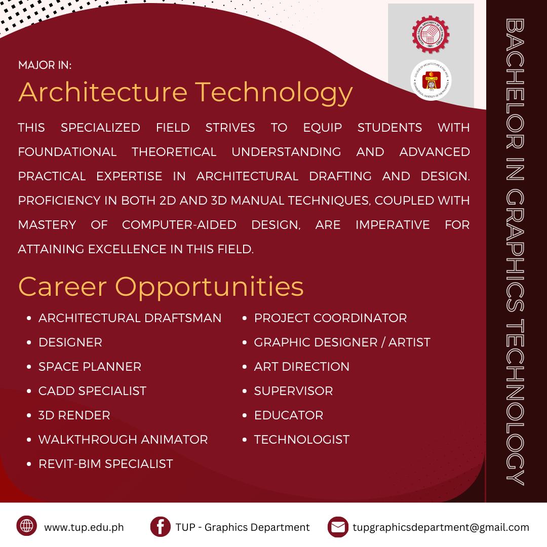 TUP Bachelor in Graphics Technology major in Architecture Technology ...