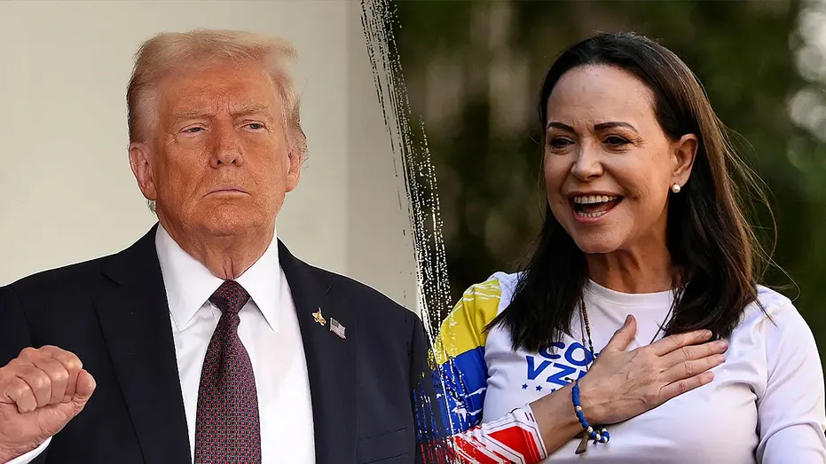 Venezuelan opposition leader Maria Corina Machado handed President Trump her Nobel Peace Prize medal as she seeks U.S. support for Venezuela's future. http://www.wafb.com/2026/01/16/photo-reveals-venezuelan-opposition-leader-machado-presenting-trump 