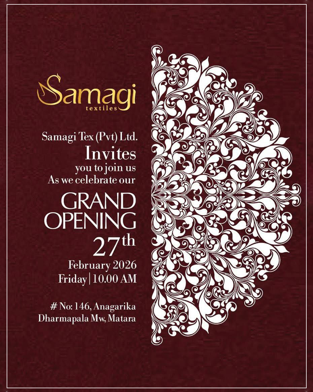 මාතර - Matara - Samagi Tex opens its doors on 27th Feb... | Facebook