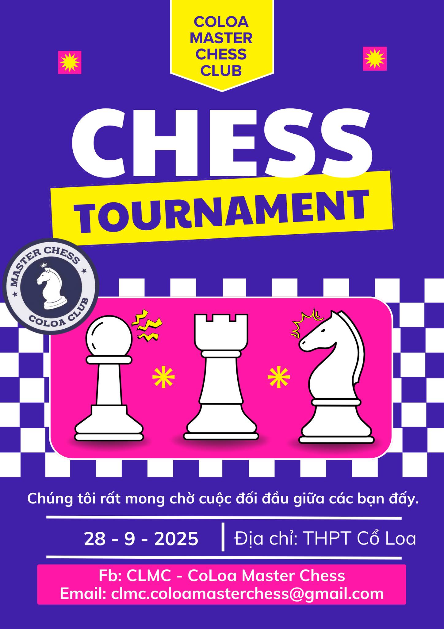 🚨🚨 GIẢI CỜ VUA MỞ RỘNG – CỔ... - CLMC - CoLoa Master Chess | Facebook