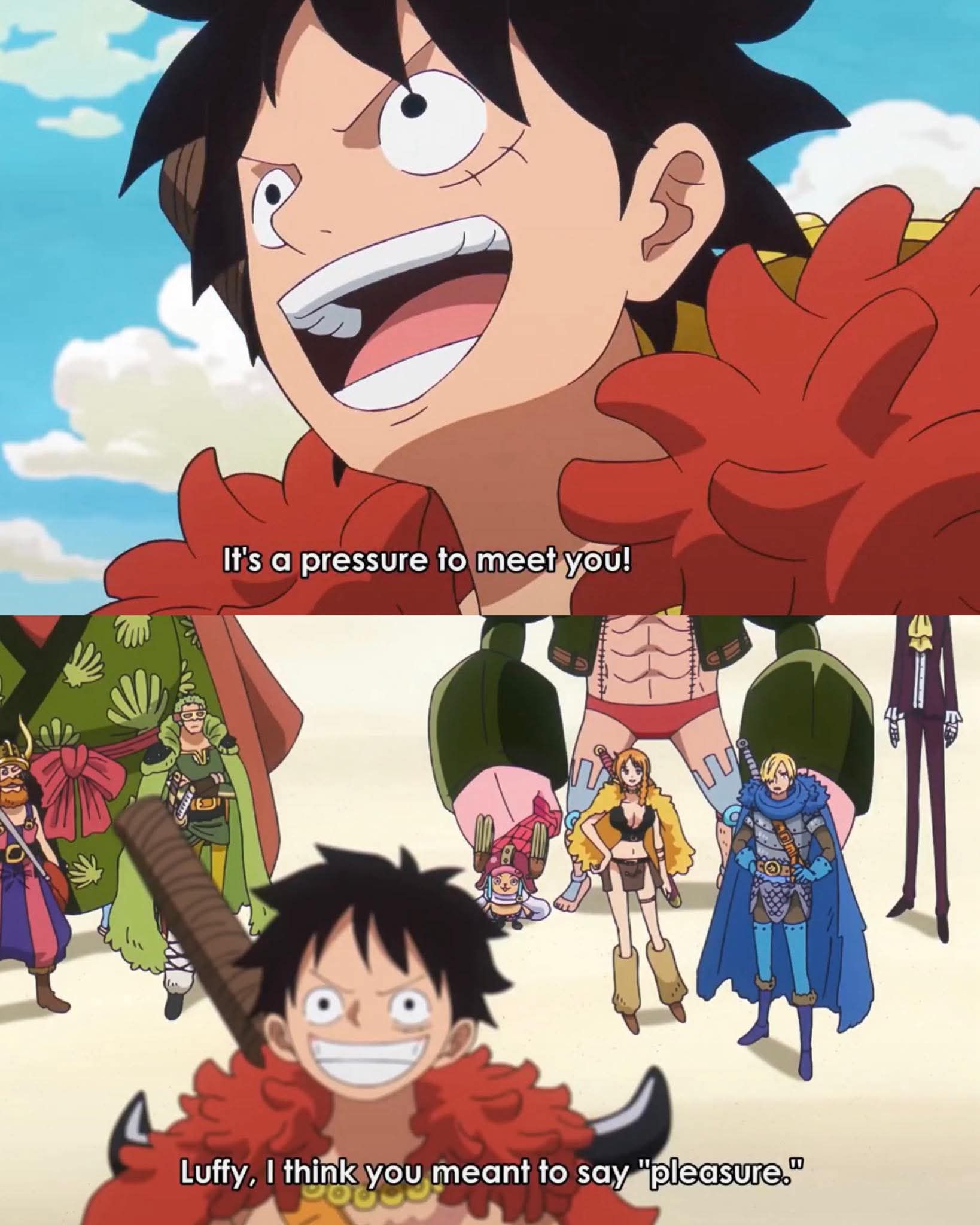 Luffy says it's a pressure to meet you