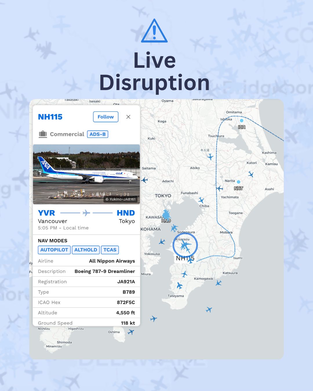 Track the disruption across Japan live. Flight Tracker by Simple
