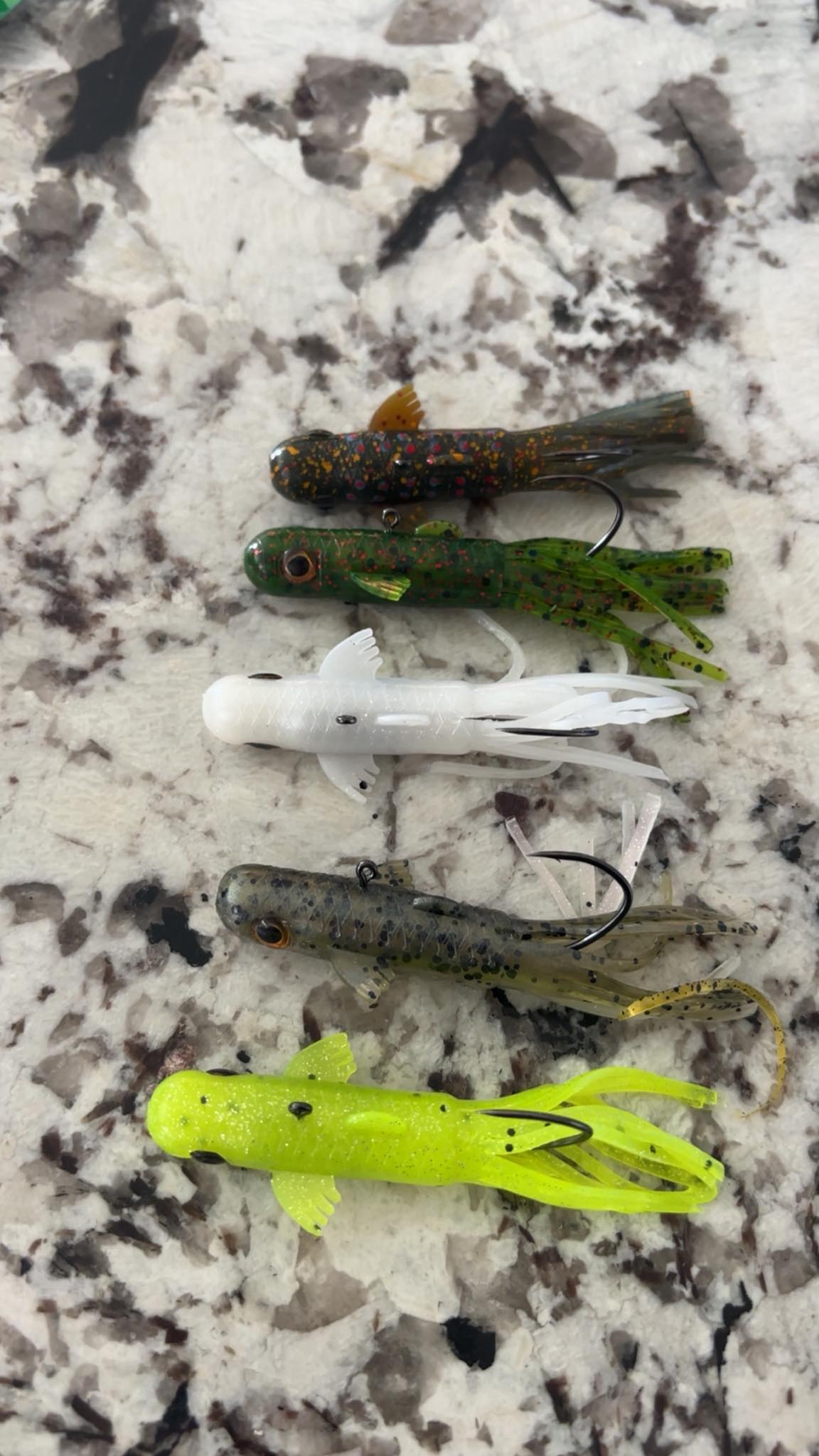 anise tube cream for fishing lures Salty Tubes sharp medium shank EWG Fusion19 treble hooks Favorite tube color for lake