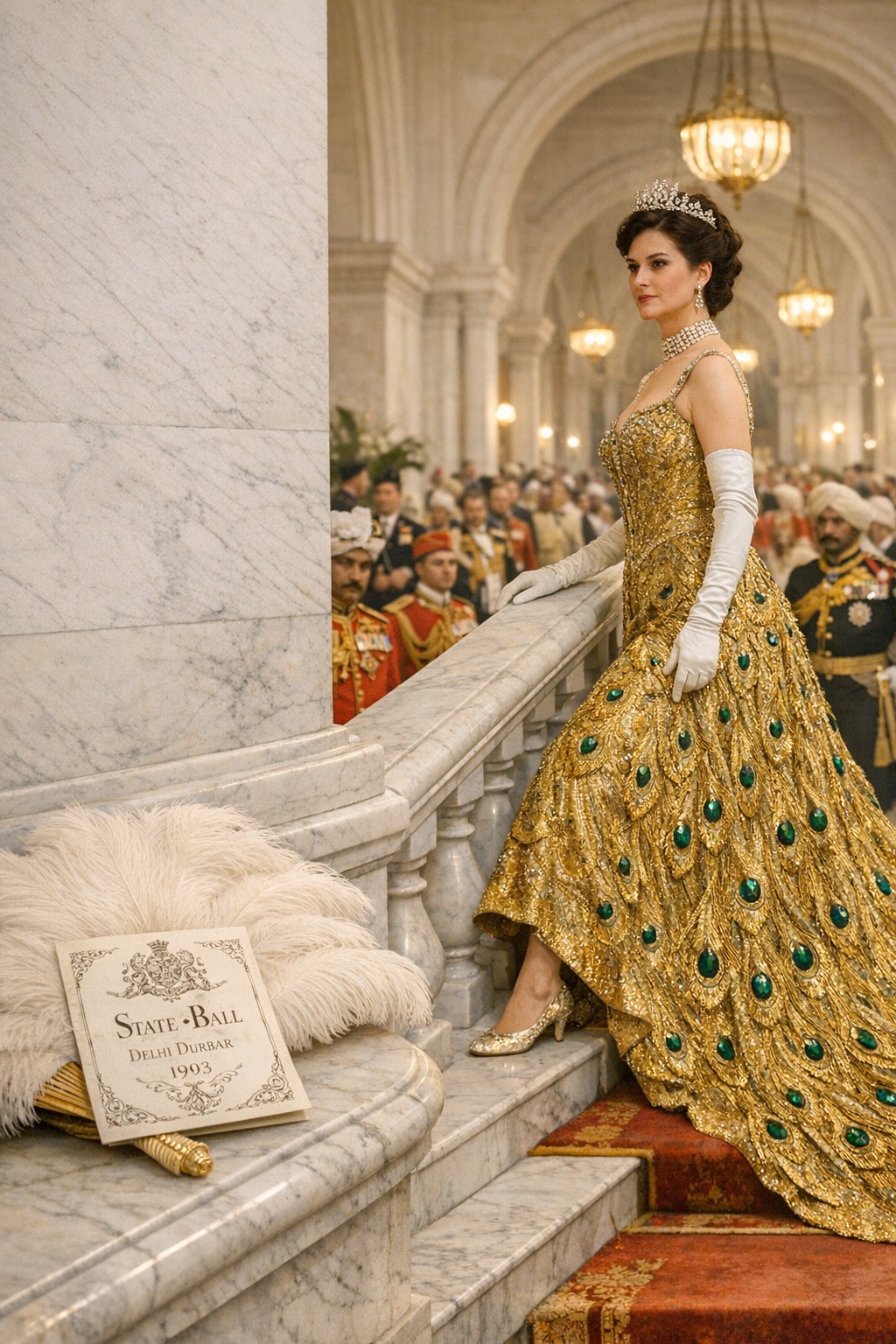 THE PEACOCK DRESS 🦚 Born in Chicago and married into British aristocracy, Mary Curzon became one of the most famous women of the Edwardian era. In 1903, at the grand Delhi Durbar