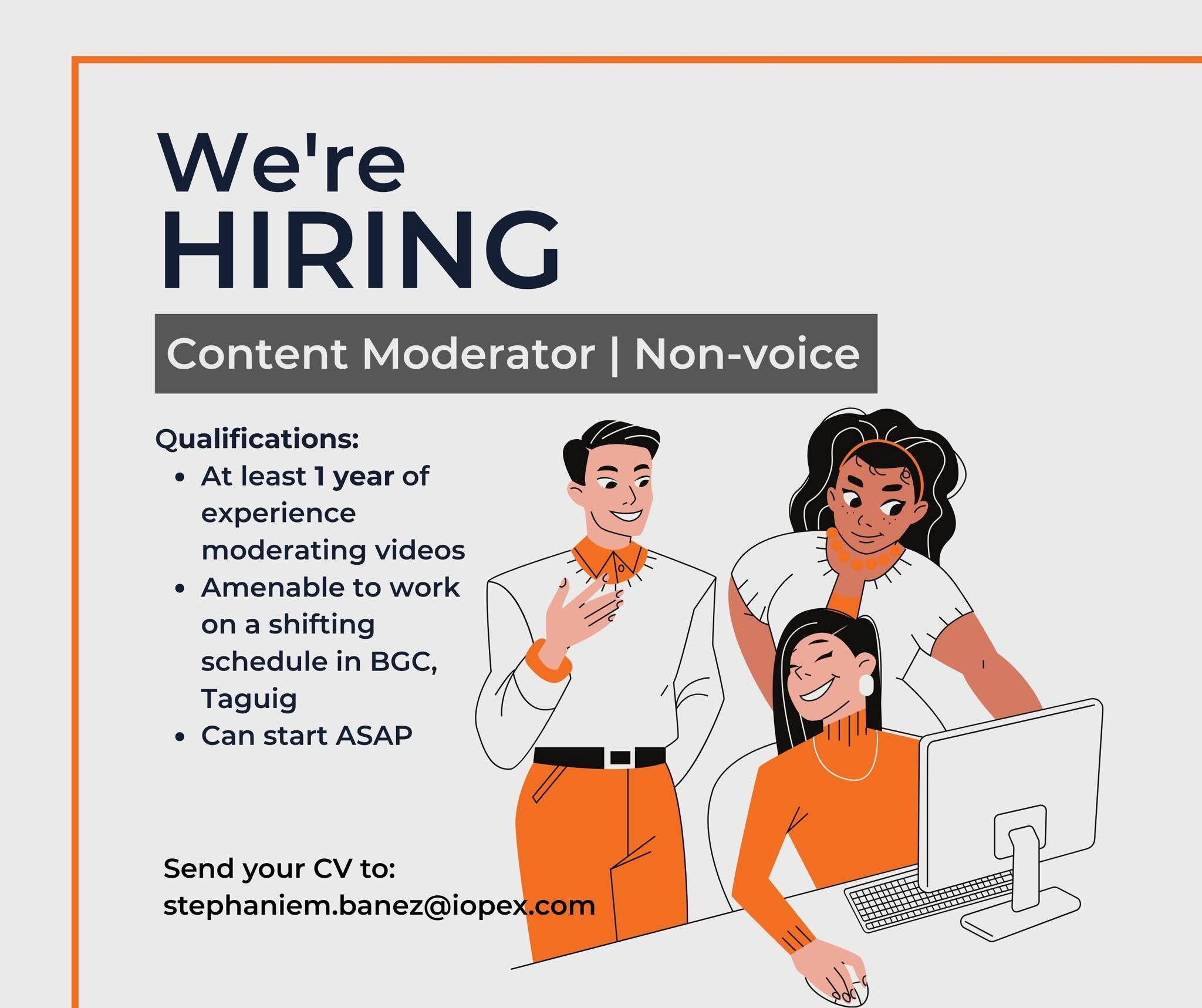 Call Center Group Philippines ® | WE'RE LOOKING FOR CONTENT MODERATORS ...