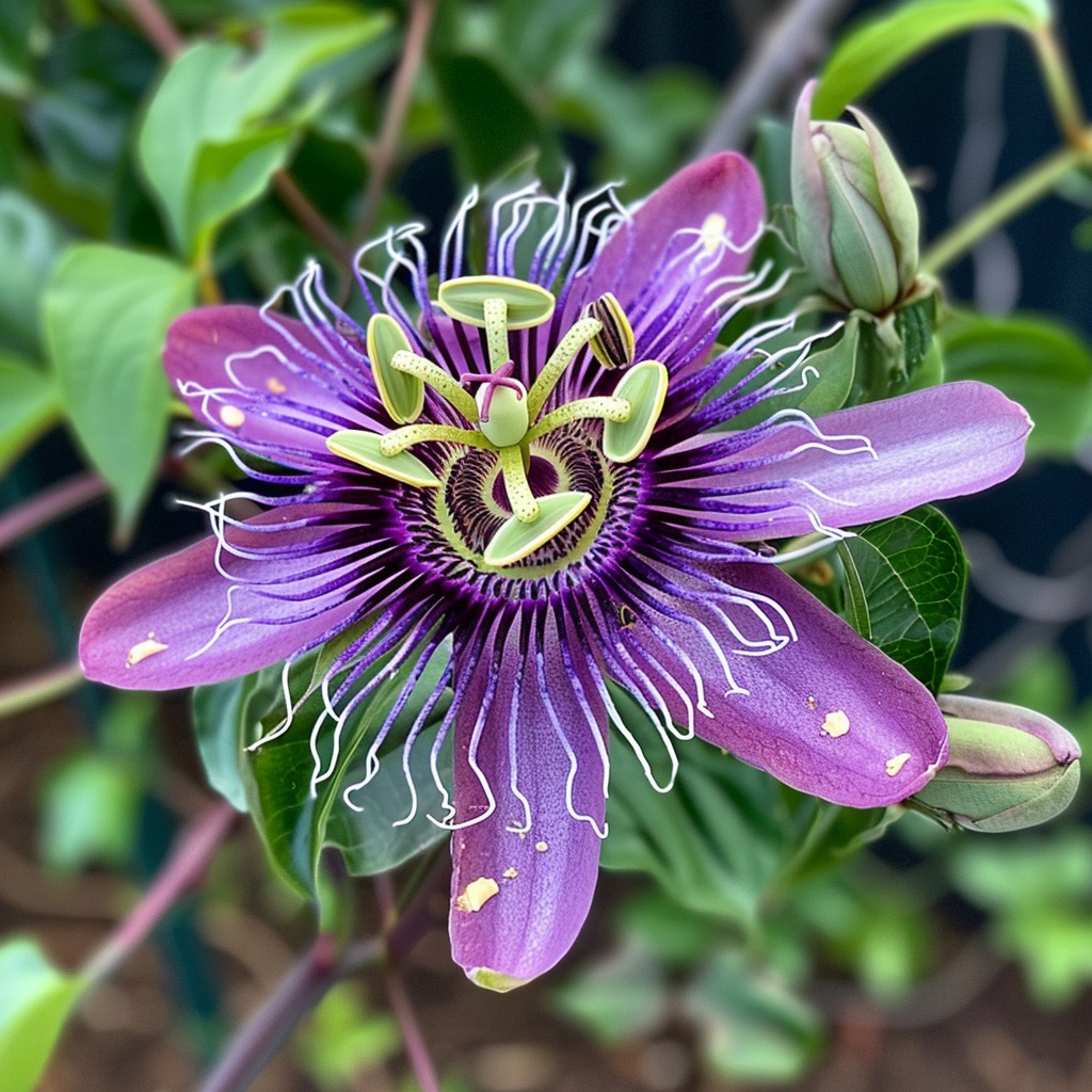 Passiflora Incarnata-Cincinnata Starter Plant - Purple Flower Yellow Fruit Passion Vine (USA Grown) 3 thumbnail image